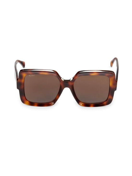 Max Mara 56mm Square Sunglasses Havana Brown Gradient NIB Made in Italy